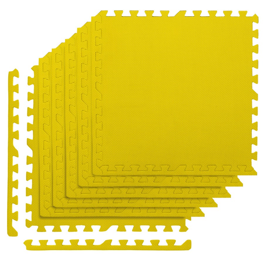 Set of 6 pcs | Foam floor puzzle mat 1cm (60x60cm) - Yellow
