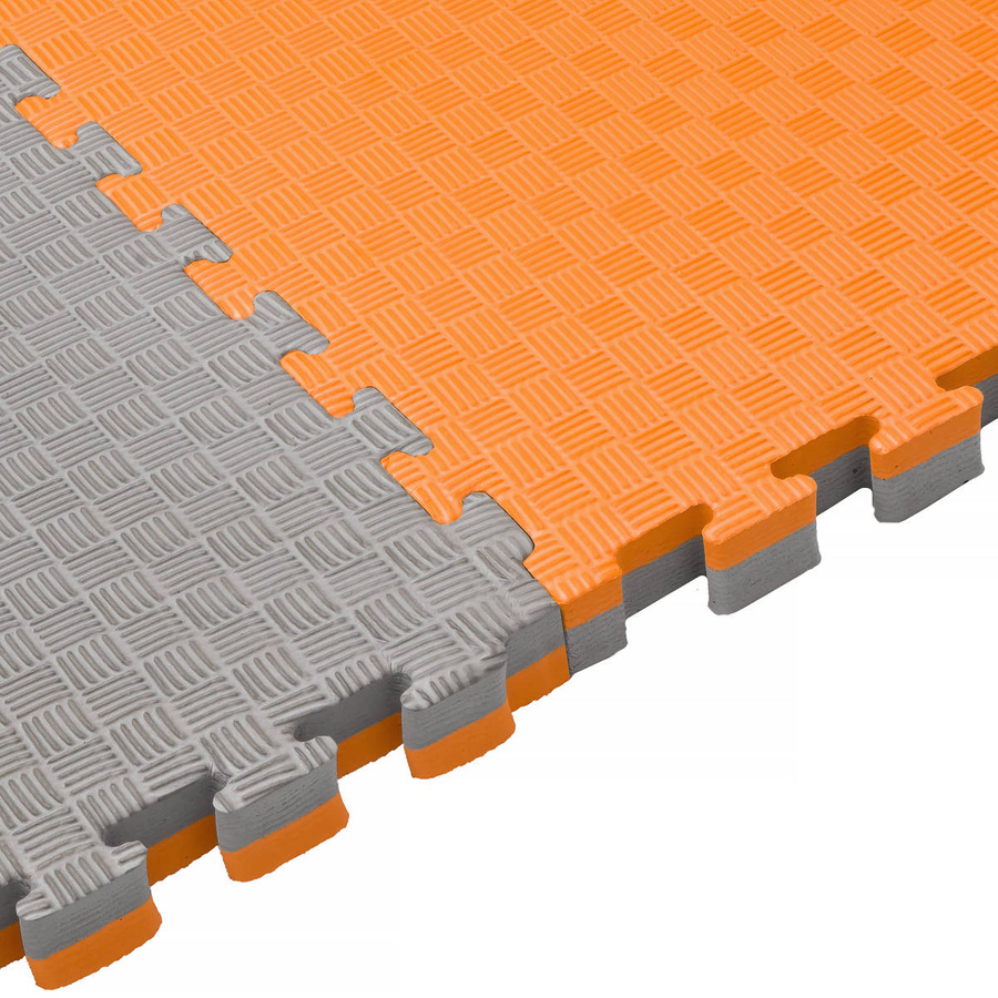 Foam floor mat PRO 4cm (100x100cm) - Grey - Orange