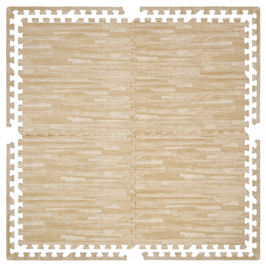 Zestaw 6szt | Mata podłogowa 1cm (60x60cm) - Drewno Białe