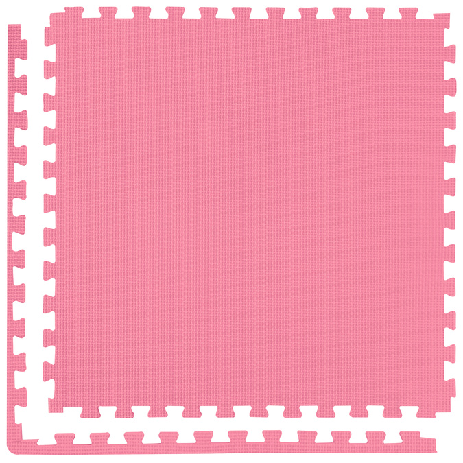 Foam floor puzzle mat 2cm (60x60cm) - Grey - Pink