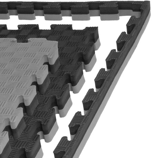 Foam floor mat PRO 3cm (100x100cm) - Grey - Black