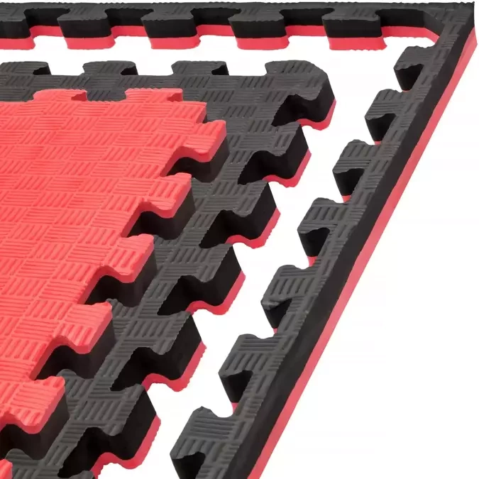 Foam floor mat PRO 3cm (100x100cm) - Black - Red