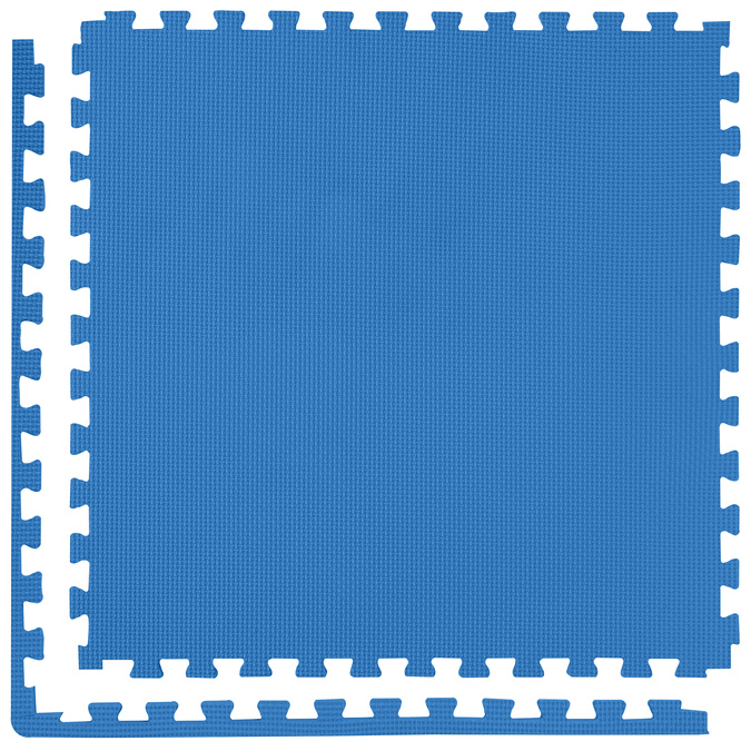 Mata piankowa puzzle 2cm (60x60cm) - Szaro - Niebieski
