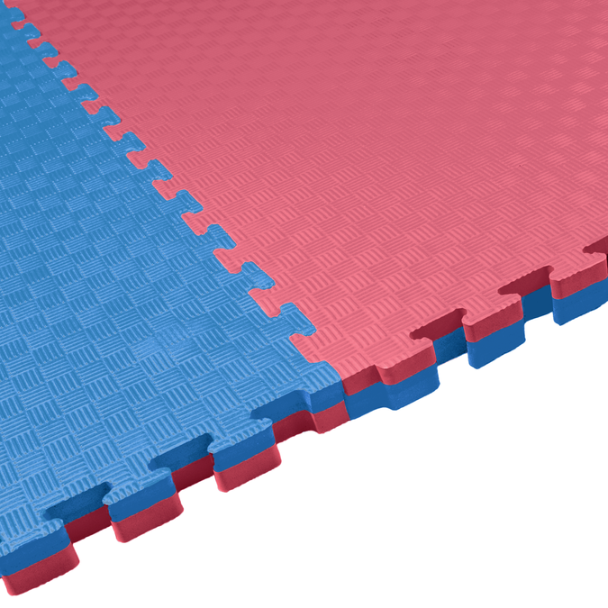 Foam floor mat PRO 4cm (100x100cm) - Red - Blue