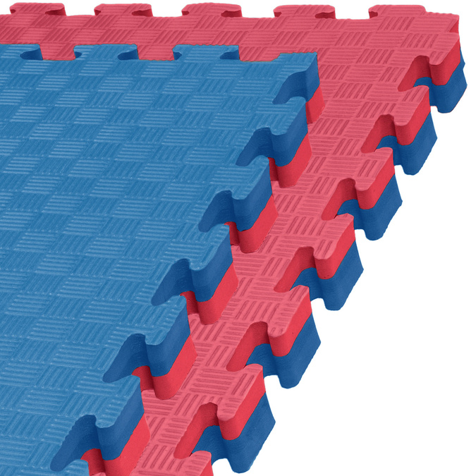 Foam floor mat PRO 4cm (100x100cm) - Red - Blue