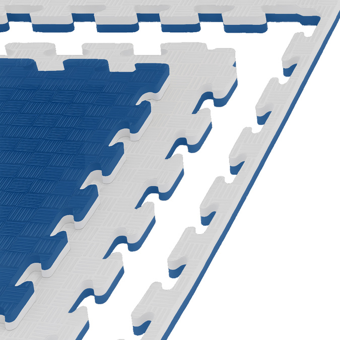 Foam floor puzzle mat PRO 2cm (100x100cm) - White - Navy Blue