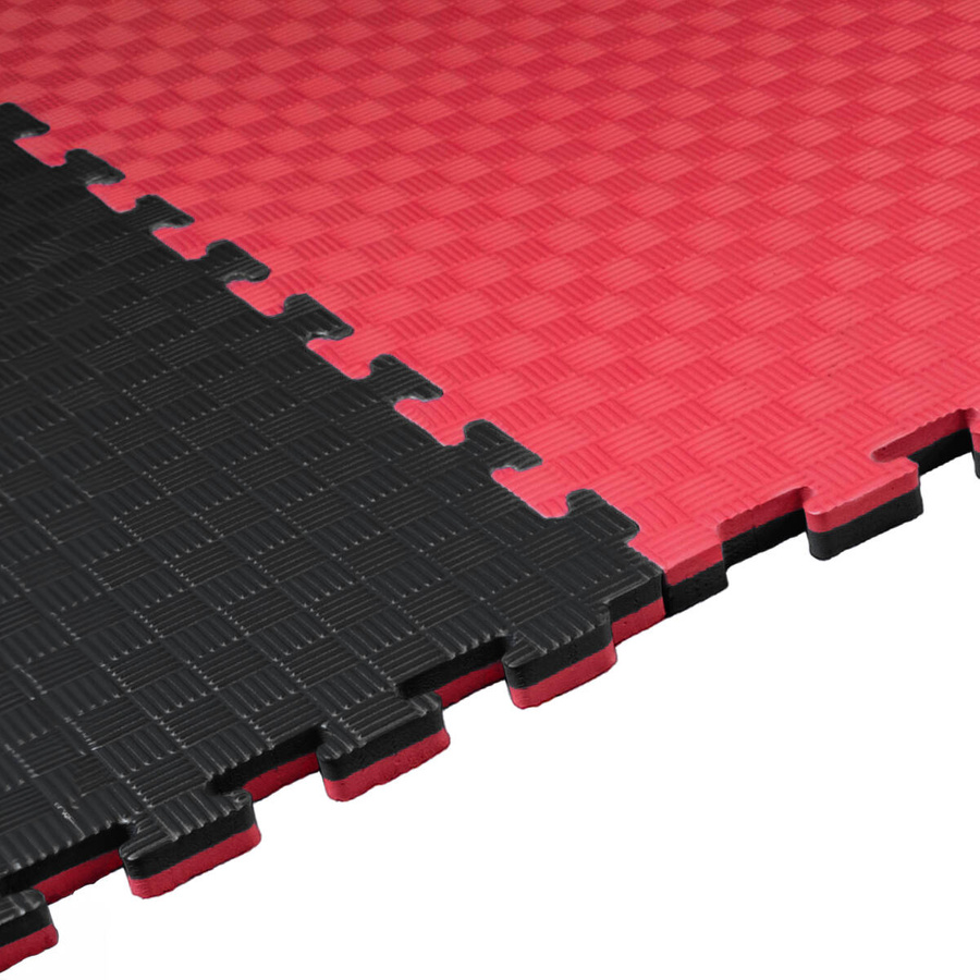 Foam floor puzzle mat PRO 2cm (100x100cm) - Black - Red